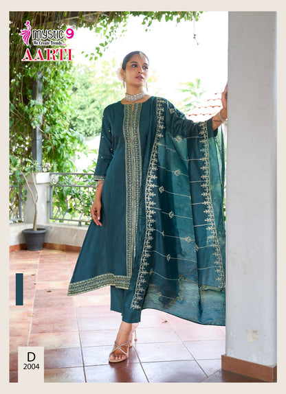Aarti Vol 2 Mystic 9 Vertican Readymade Pant Style Suits Wholesale Price