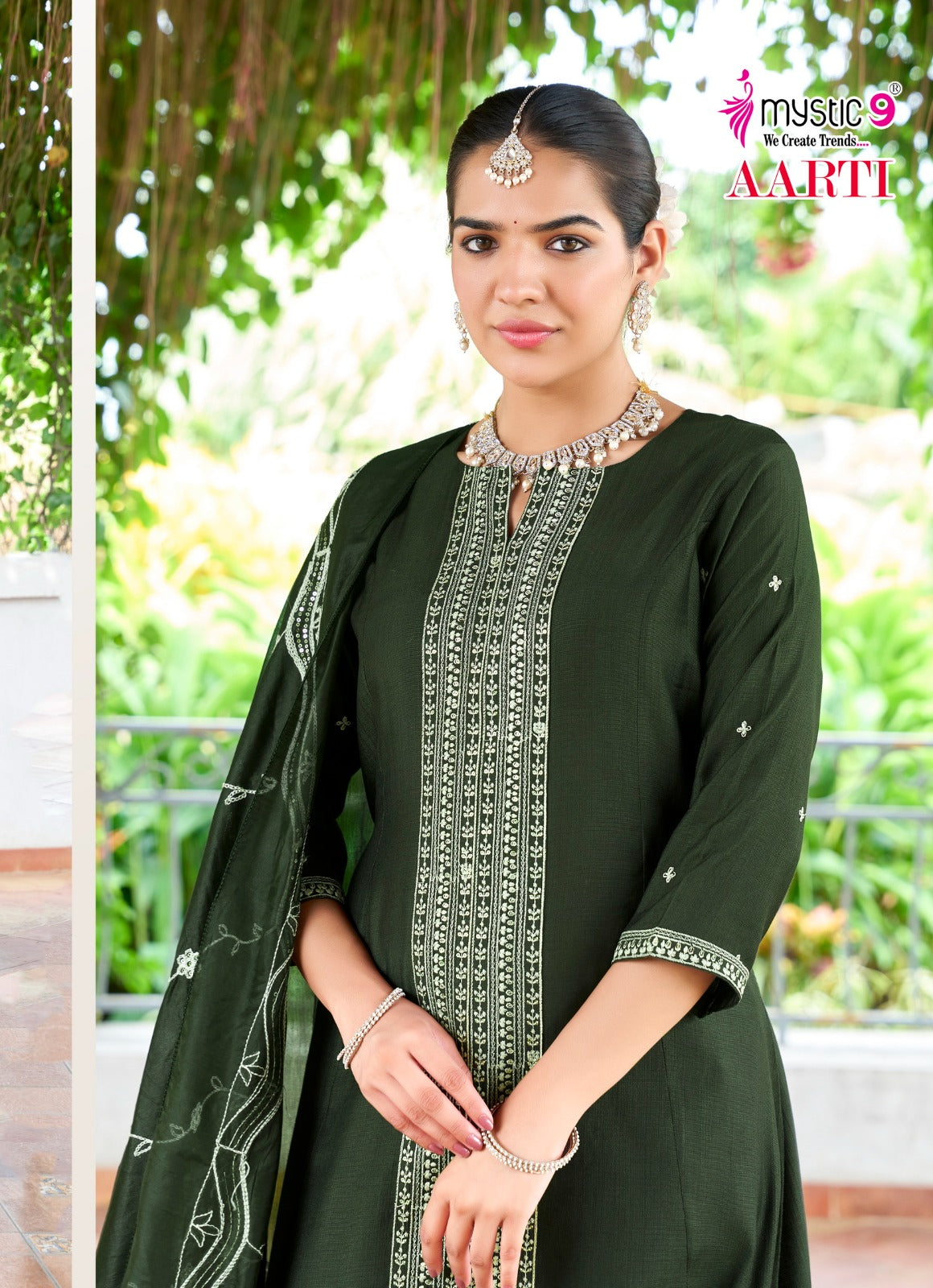 Aarti Vol 2 Mystic 9 Vertican Readymade Pant Style Suits Wholesale Price