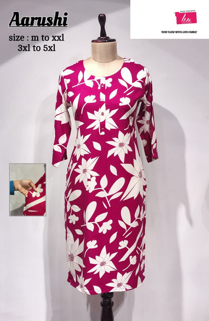 Aarushi 240126 Jnx Liva Rayon Straight Cut Kurtis Wholesaler Gujarat