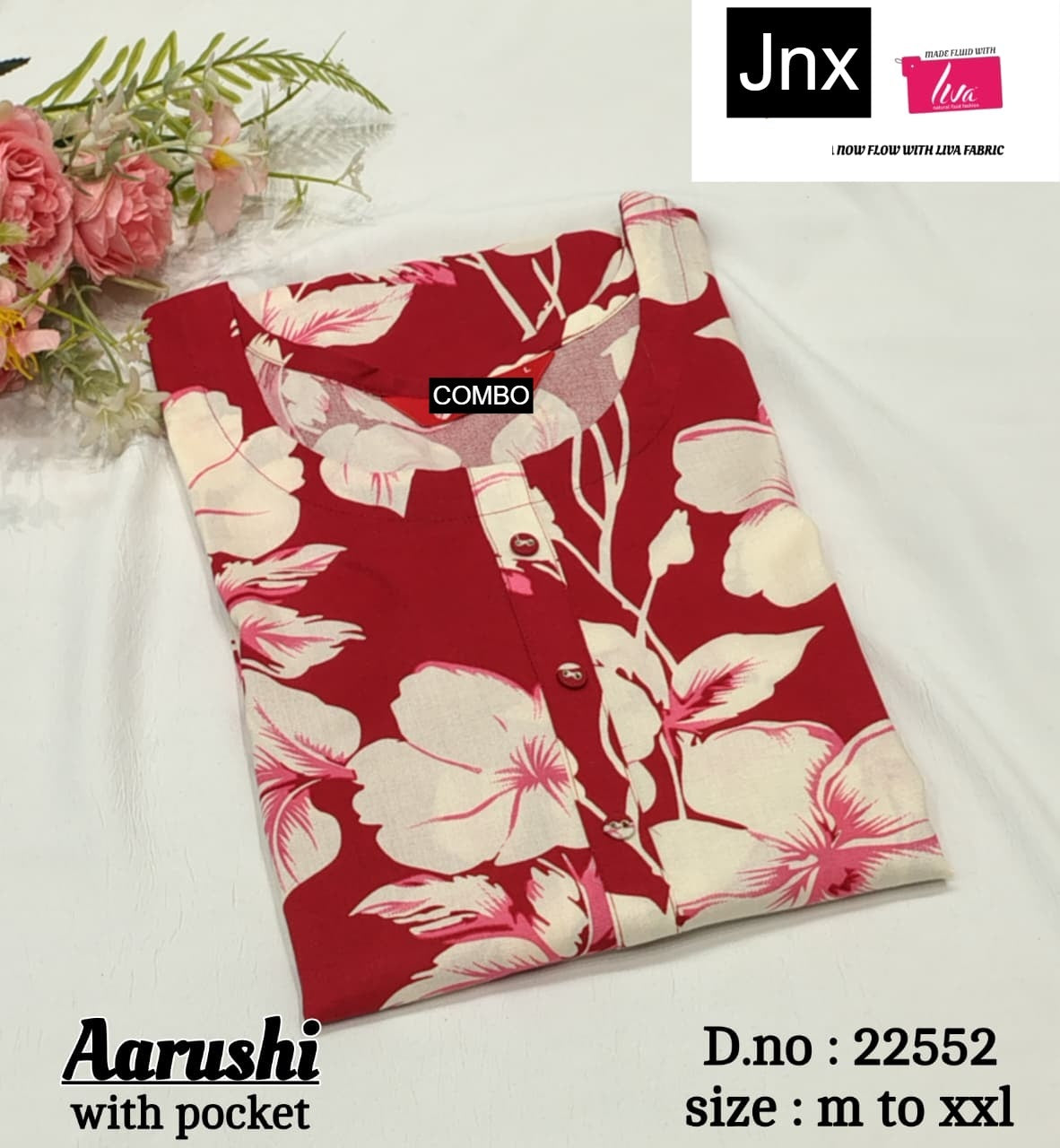 Aarushi 240126 Jnx Liva Rayon Straight Cut Kurtis Wholesaler Gujarat