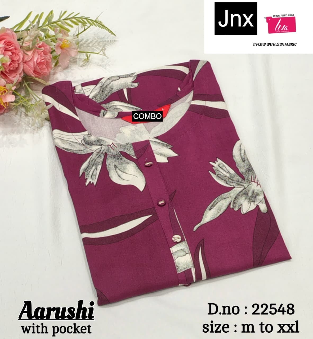 Aarushi 240126 Jnx Liva Rayon Straight Cut Kurtis Wholesaler Gujarat