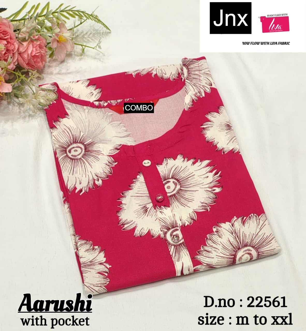 Aarushi 240126 Jnx Liva Rayon Straight Cut Kurtis Wholesaler Gujarat