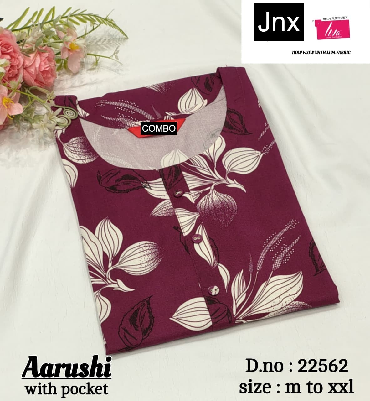 Aarushi 240126 Jnx Liva Rayon Straight Cut Kurtis Wholesaler Gujarat