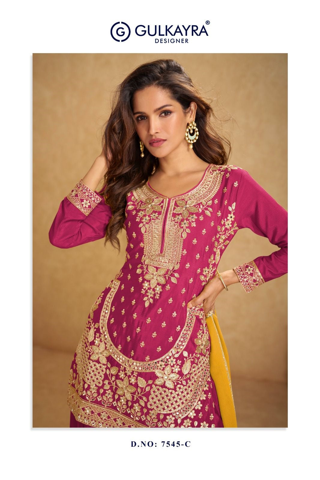 Aarushi Gulkayra Designer Chinon Readymade Plazzo Style Suits Wholesale
