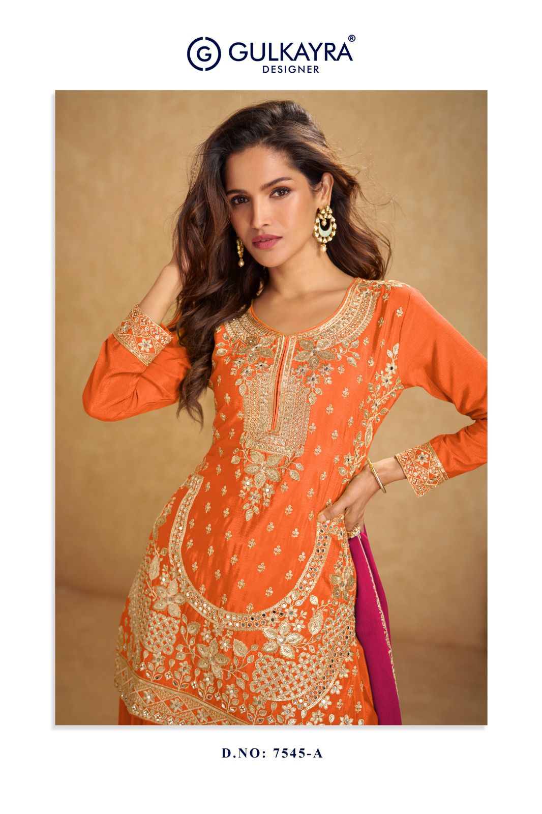 Aarushi Gulkayra Designer Chinon Readymade Plazzo Style Suits Wholesale