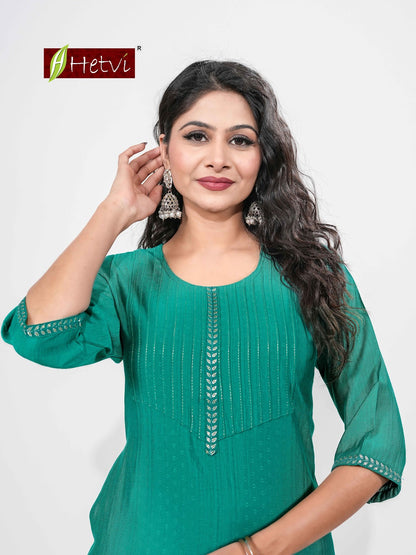 Aarushi Hetvi Dobby Straight Cut Kurtis Wholesaler Ahmedabad