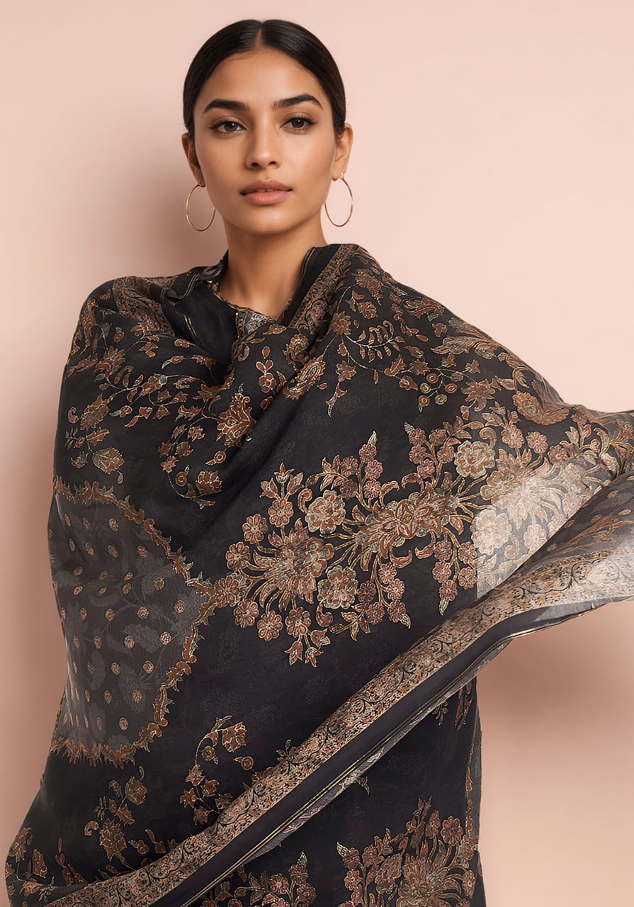 Aarushi Itrana Staple Twill Pashmina Suits Exporter