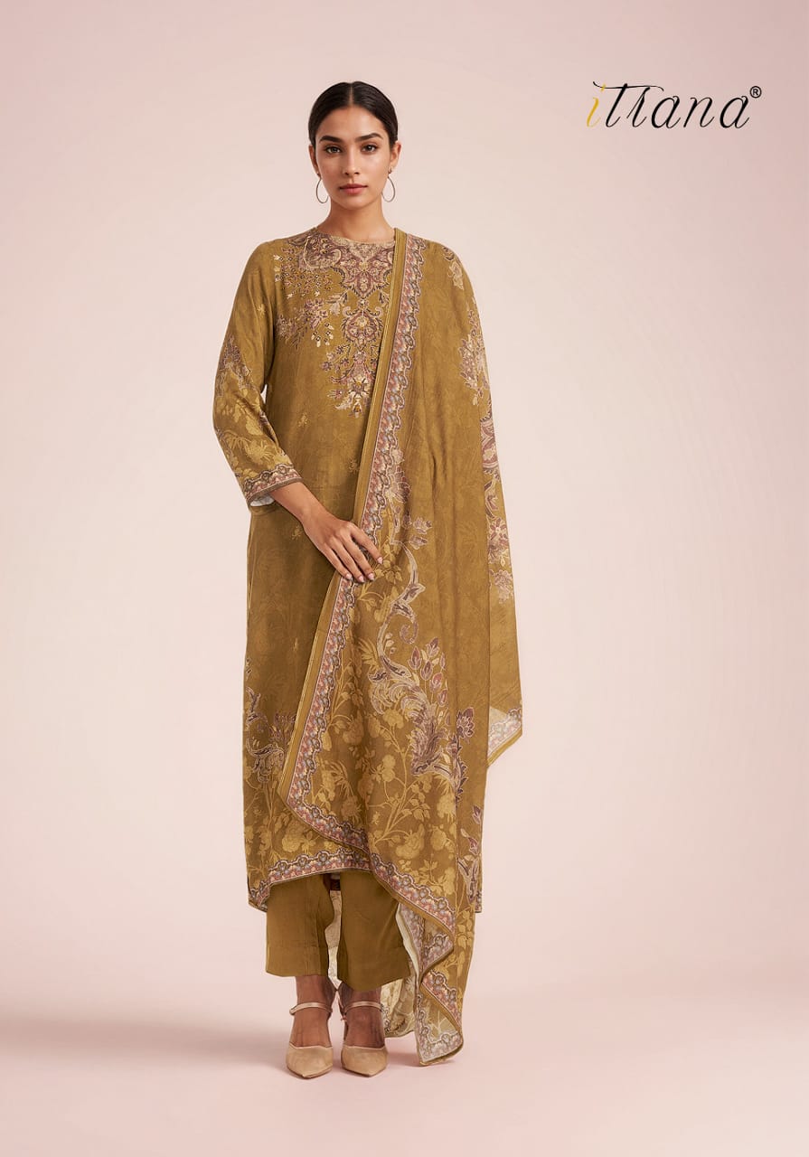 Aarushi Itrana Staple Twill Pashmina Suits Exporter