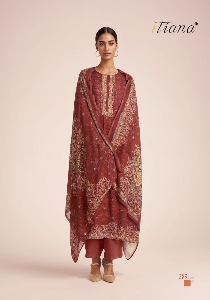 Aarushi Itrana Staple Twill Pashmina Suits Exporter