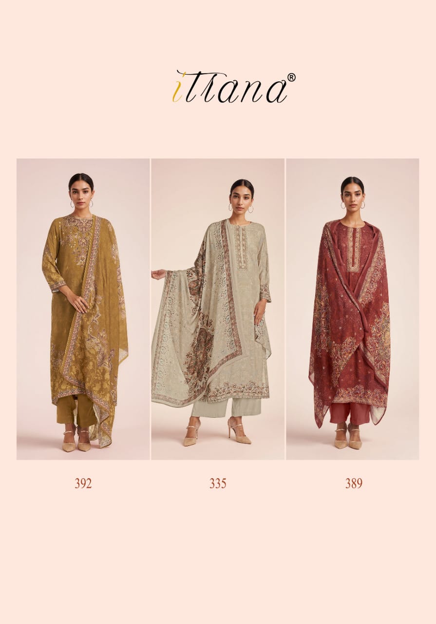 Aarushi Itrana Staple Twill Pashmina Suits Exporter