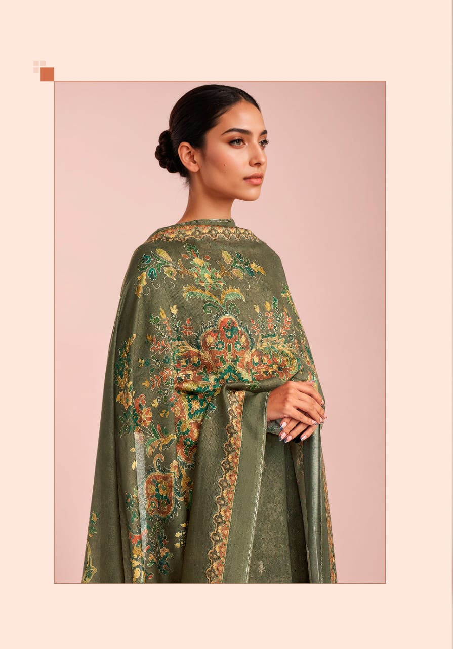 Aarushi Itrana Staple Twill Pashmina Suits Exporter