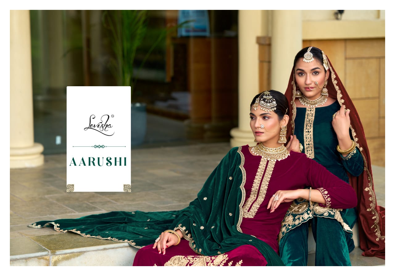 Aarushi Levisha Velvet Suits Exporter India