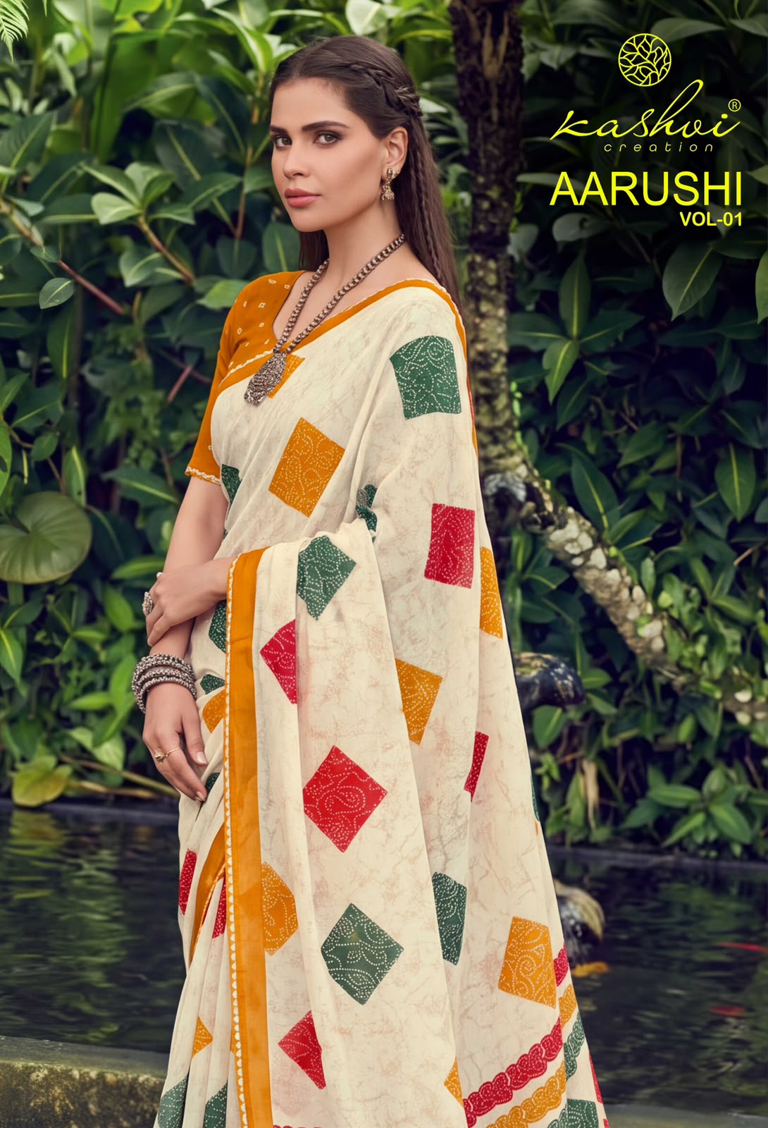 Aarushi Vol 1 Kashvi Creation Weightless Sarees Wholesaler Ahmedabad