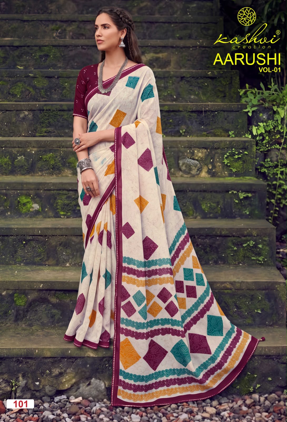Aarushi Vol 1 Kashvi Creation Weightless Sarees Wholesaler Ahmedabad