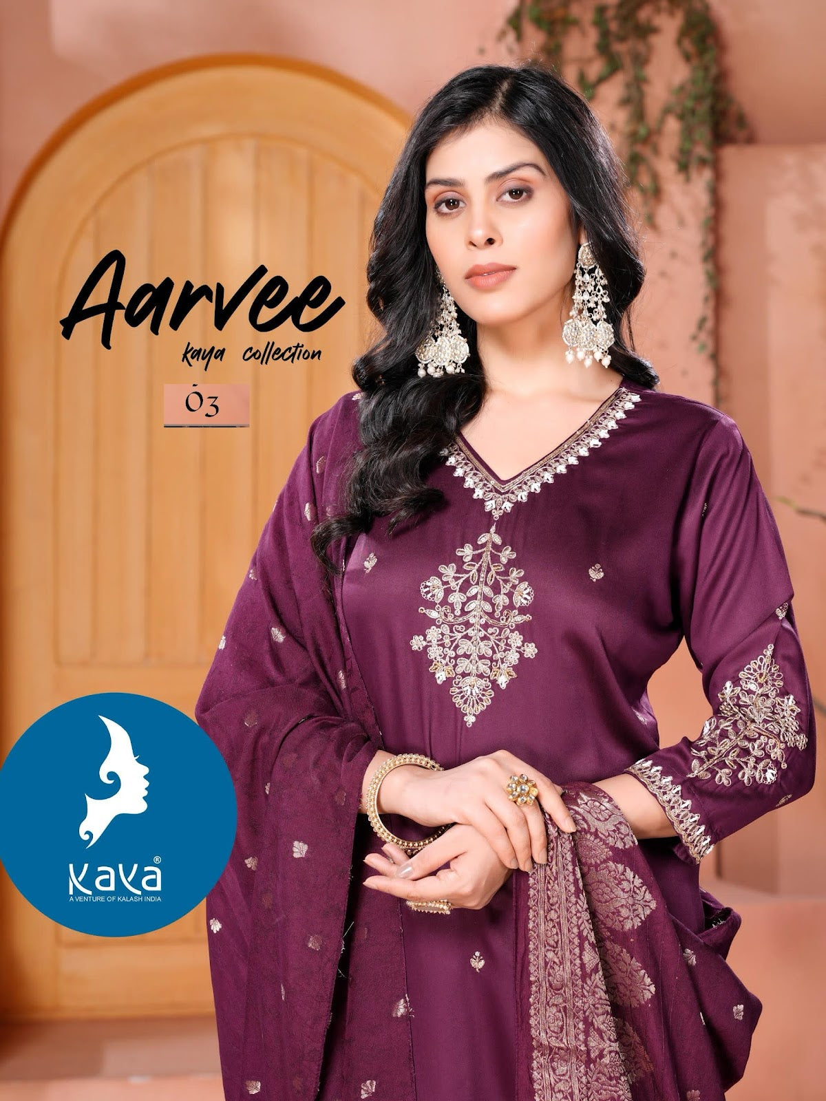 Aarvee Kaya Gaji Silk Readymade Suits Wholesale Price