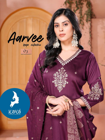 Aarvee Kaya Gaji Silk Readymade Suits Wholesale Price