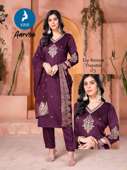 Aarvee Kaya Gaji Silk Readymade Suits Wholesale Price