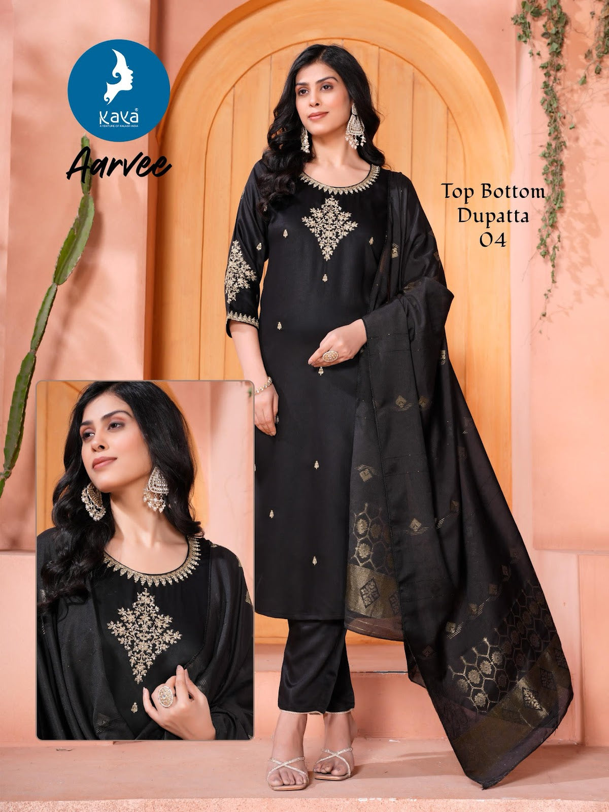 Aarvee Kaya Gaji Silk Readymade Suits Wholesale Price