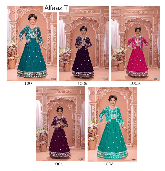 Aarvi Alfaaz T Silk Readymade Girls Lehenga Choli Wholesale Rate