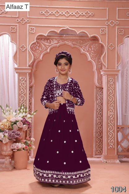 Aarvi Alfaaz T Silk Readymade Girls Lehenga Choli Wholesale Rate