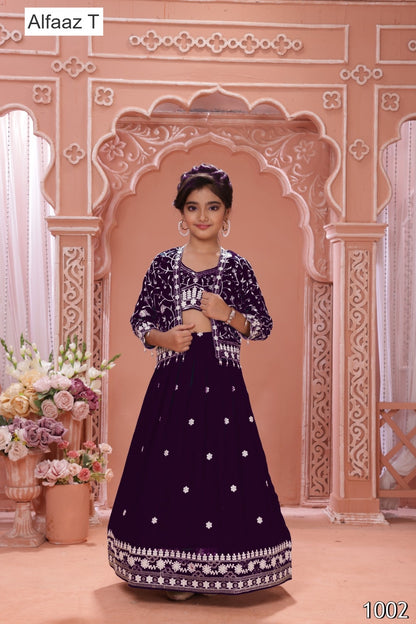 Aarvi Alfaaz T Silk Readymade Girls Lehenga Choli Wholesale Rate