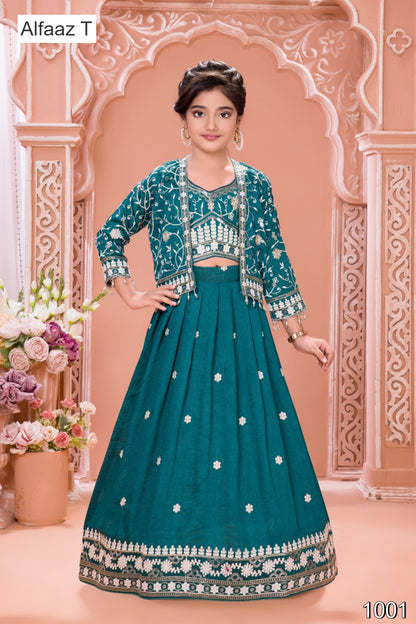 Aarvi Alfaaz T Silk Readymade Girls Lehenga Choli Wholesale Rate
