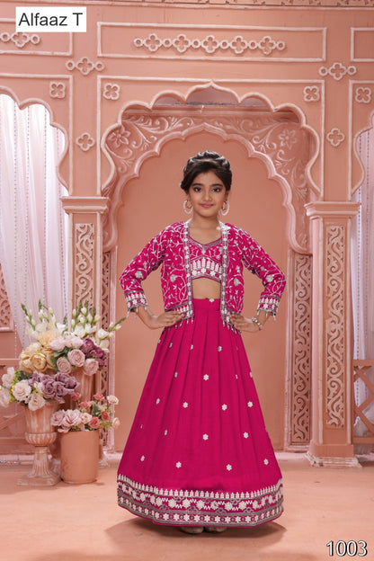 Aarvi Alfaaz T Silk Readymade Girls Lehenga Choli Wholesale Rate