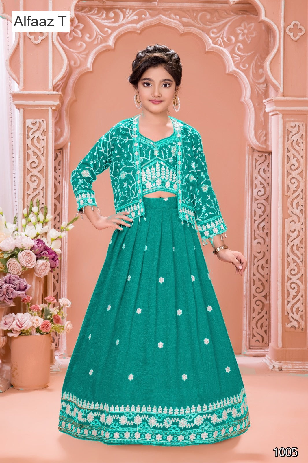 Aarvi Alfaaz T Silk Readymade Girls Lehenga Choli Wholesale Rate