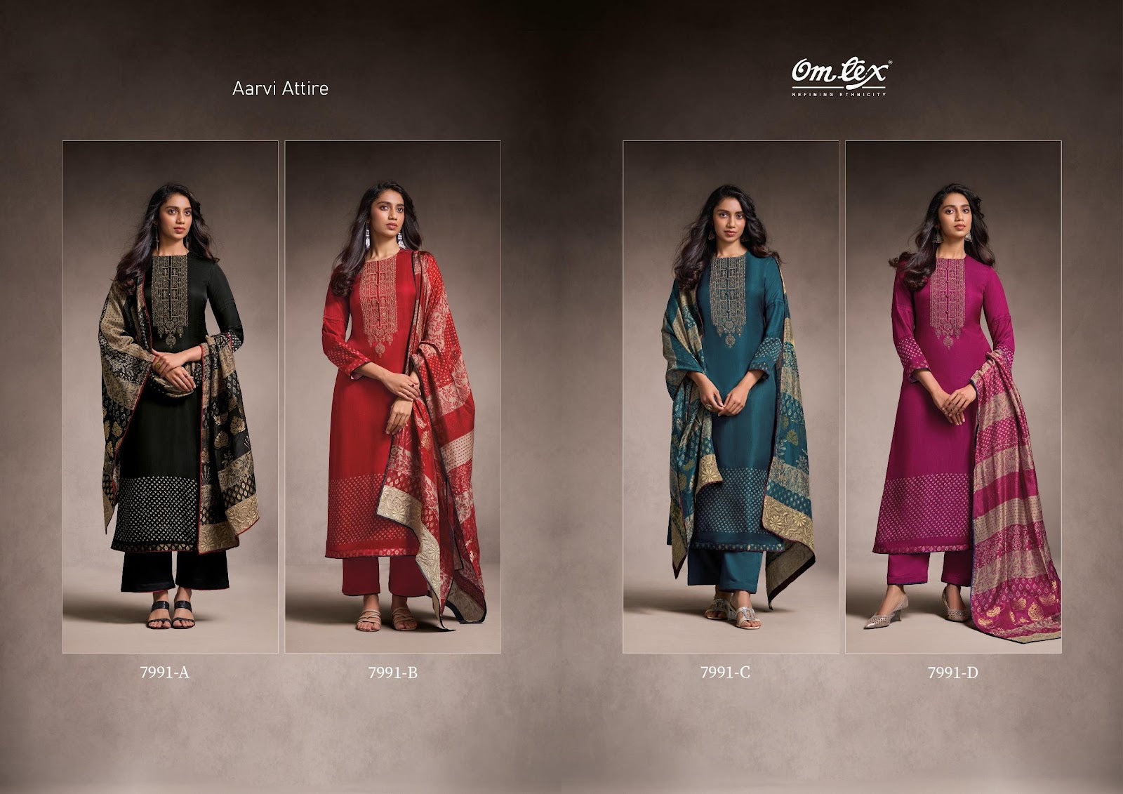 Aarvi Attire Omtex Silk Pant Style Suits Exporter