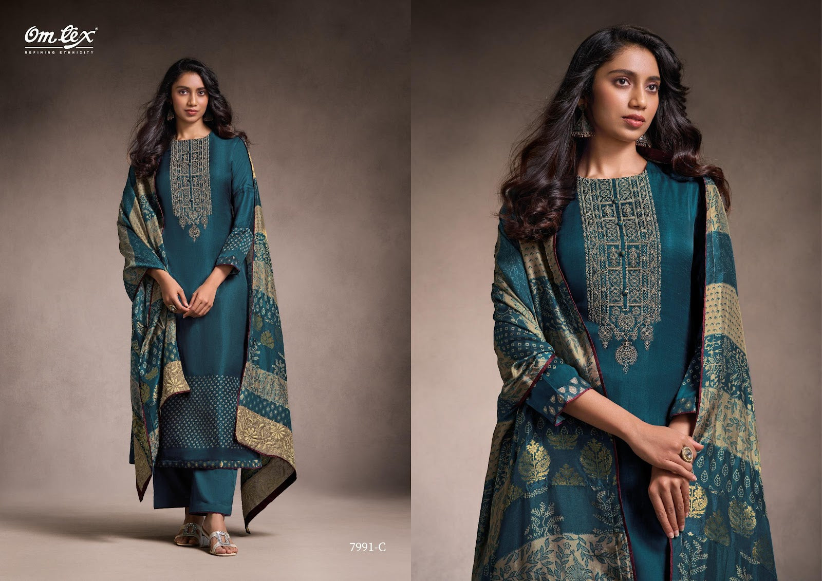 Aarvi Attire Omtex Silk Pant Style Suits Exporter