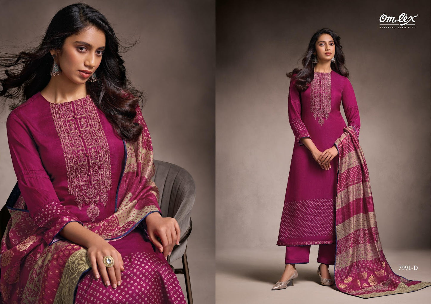 Aarvi Attire Omtex Silk Pant Style Suits Exporter