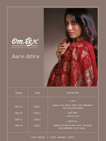 Aarvi Attire Omtex Silk Pant Style Suits Exporter