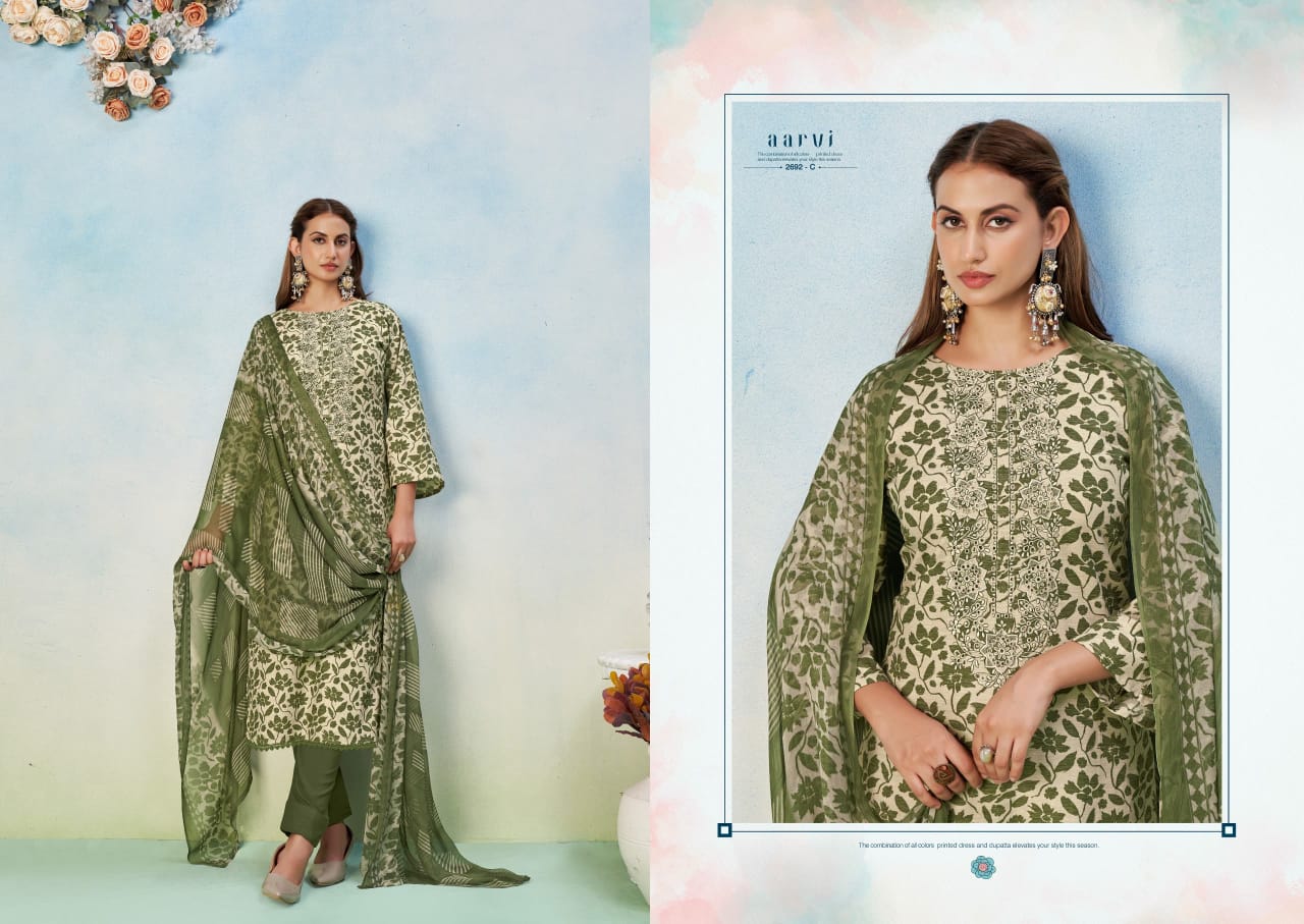 Aarvi Sargam Prints Pure Lawn Pant Style Suits Wholesale Rate