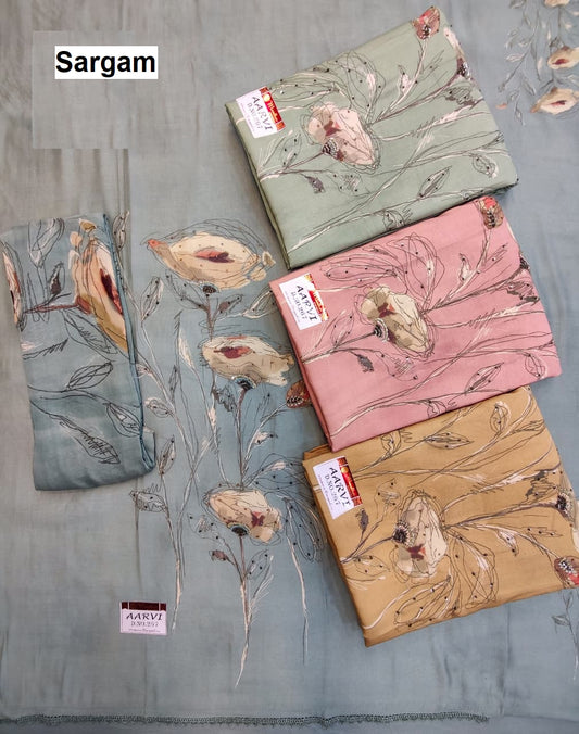Aarvi Sargam Prints Pure Muslin Salwar Suits Wholesaler India