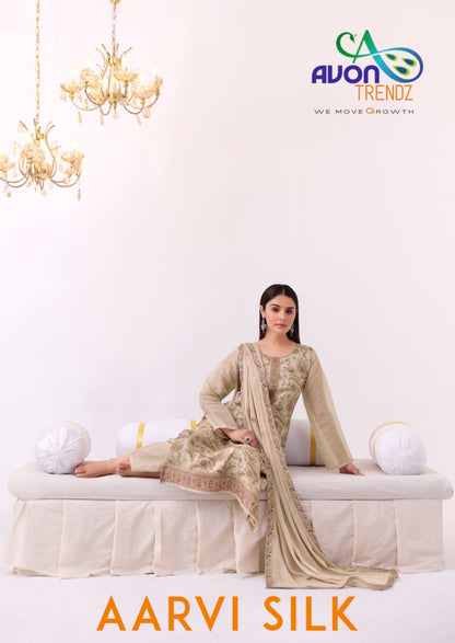 Aarvi Silk Avon Trendz Tissue Silk Pant Style Suits Supplier India