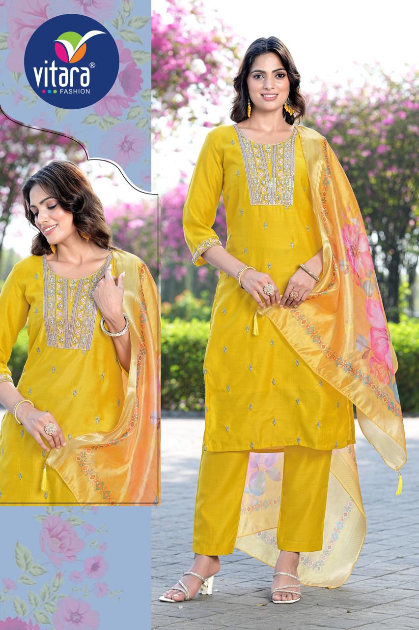 Aarvi Vitara Vetican Readymade Pant Style Suits Wholesale Rate