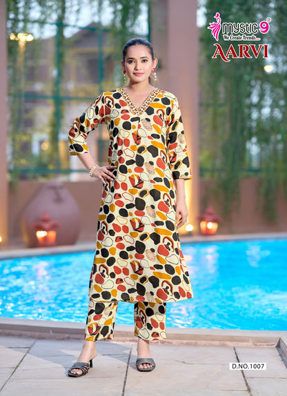 Aarvi Vol 1 Mystic 9 Viscose Co Ord Set Exporter Ahmedabad