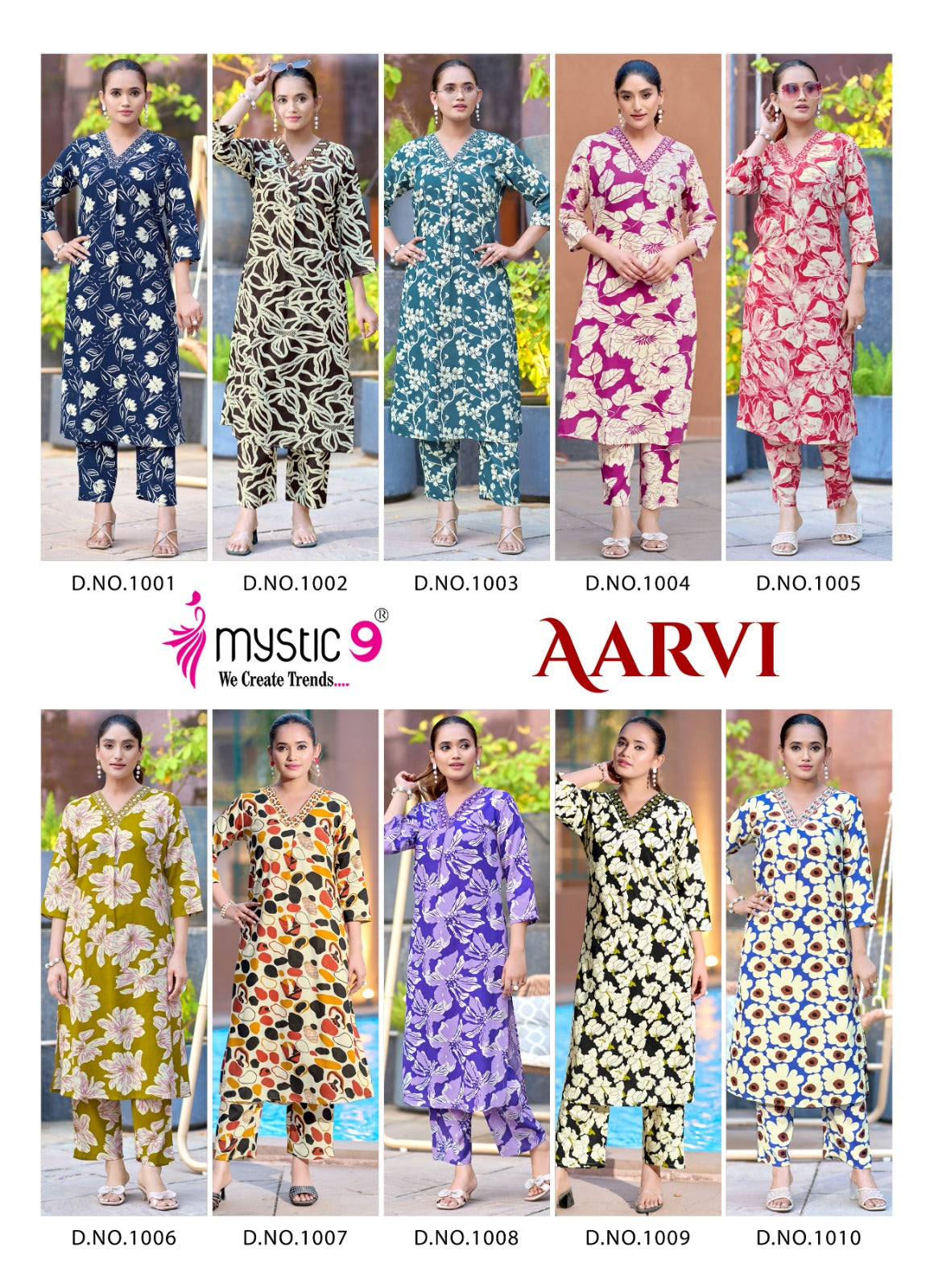 Aarvi Vol 1 Mystic 9 Viscose Co Ord Set Exporter Ahmedabad