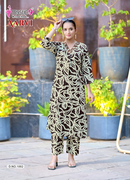 Aarvi Vol 1 Mystic 9 Viscose Co Ord Set Exporter Ahmedabad