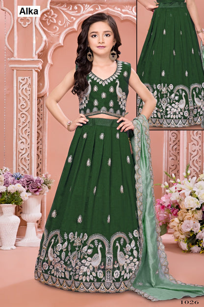 Aarvi Vol 6 Alka Vichitra Readymade Girls Lehenga Choli Manufacturer India