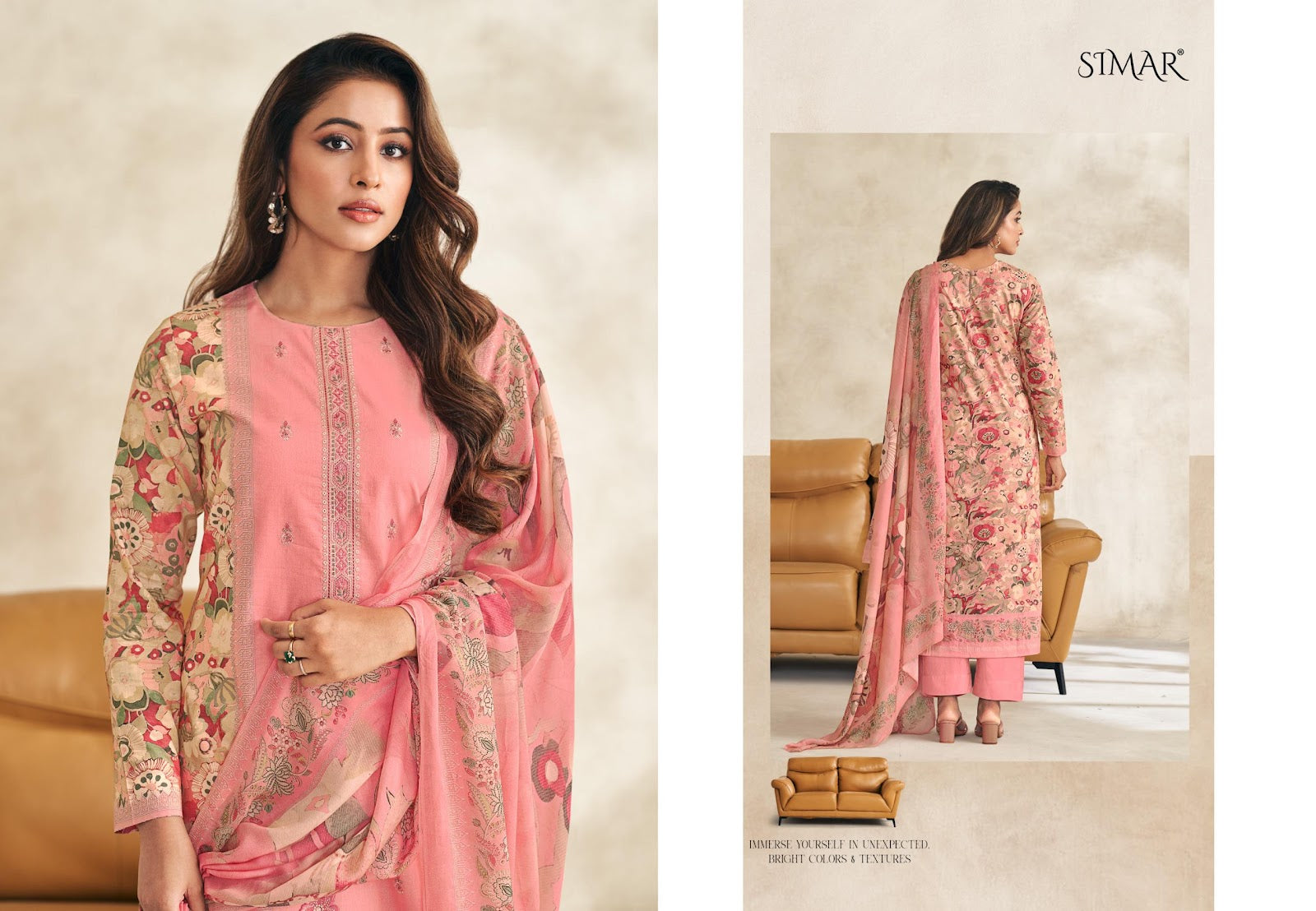 Aarvika Simar Pure Lawn Pant Style Suits Wholesale Rate