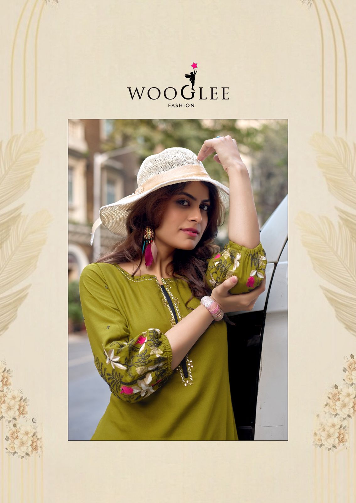 Aarvika Wooglee Rayon Long Straight Kurti Manufacturer India