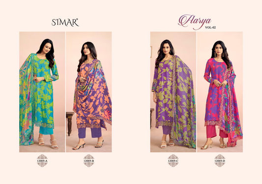 Aarya Vol 2 Simar Viscose Muslin Pant Style Suits Supplier India