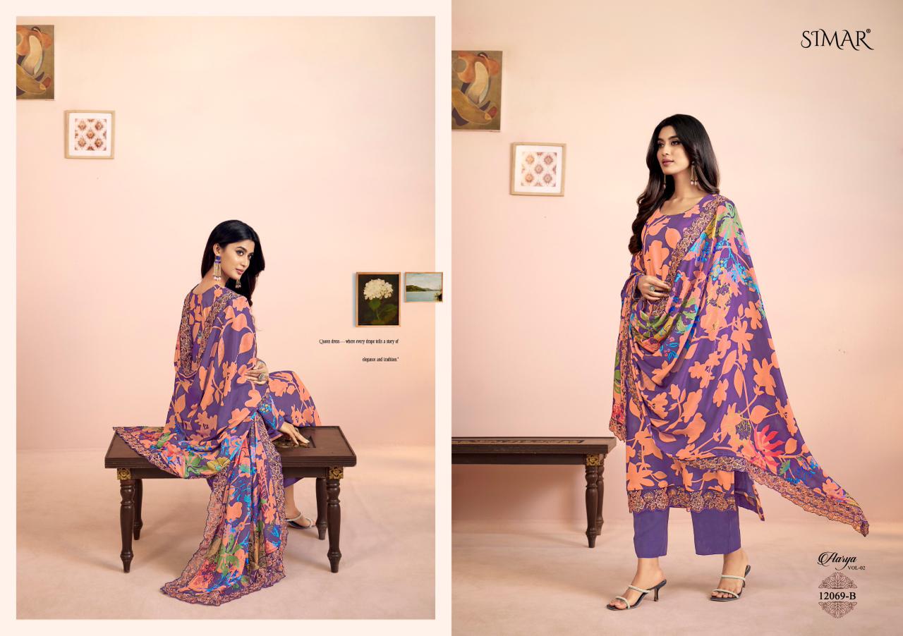 Aarya Vol 2 Simar Viscose Muslin Pant Style Suits Supplier India