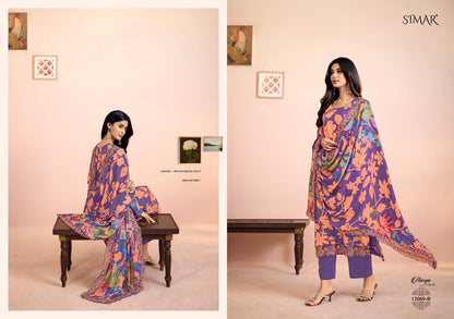 Aarya Vol 2 Simar Viscose Muslin Pant Style Suits Supplier India