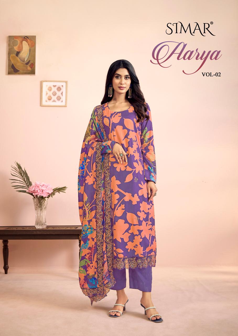 Aarya Vol 2 Simar Viscose Muslin Pant Style Suits Supplier India