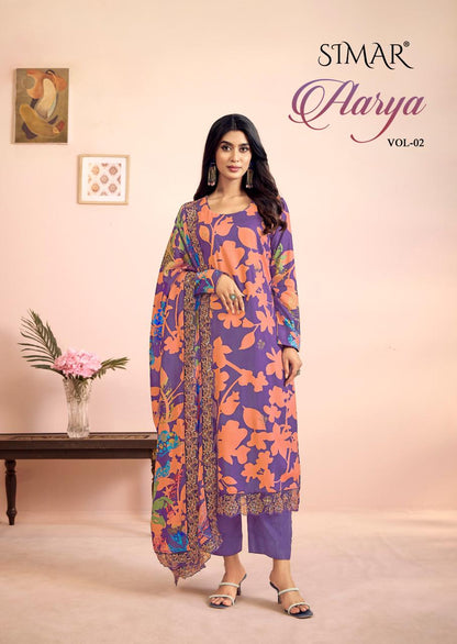 Aarya Vol 2 Simar Viscose Muslin Pant Style Suits Supplier India