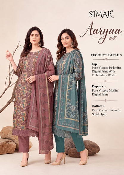 Aaryaa Simar Viscose Pashmina Suits Wholesale Rate