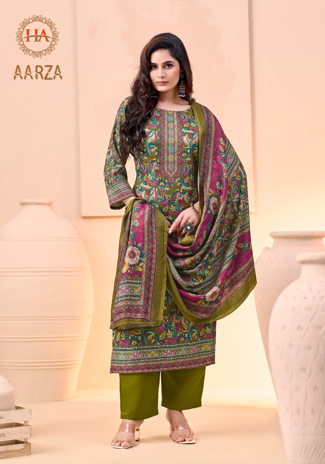 Aarza Harshit Fashion Premium Viscose Pashmina Suits Wholesale Price