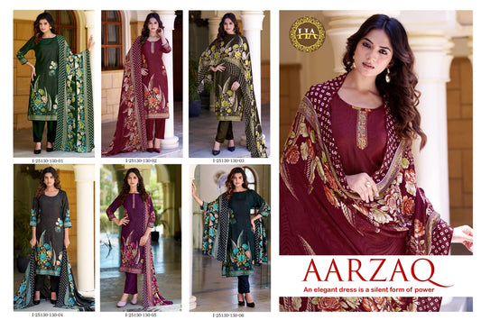 Aarzaq Harshit Fashion Viscose Reyon Karachi Salwar Suits Exporter India
